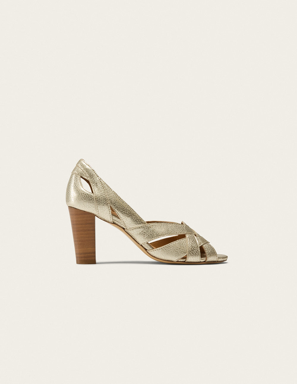 Clémentine H Heeled sandals - Champagne Grained Leather