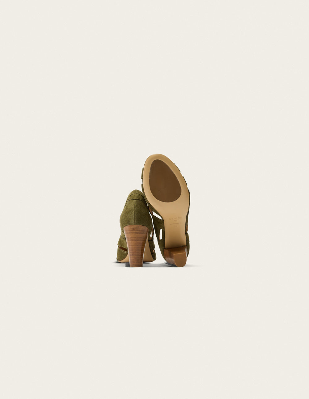 Clémentine H Heeled sandals - Khaki Suede