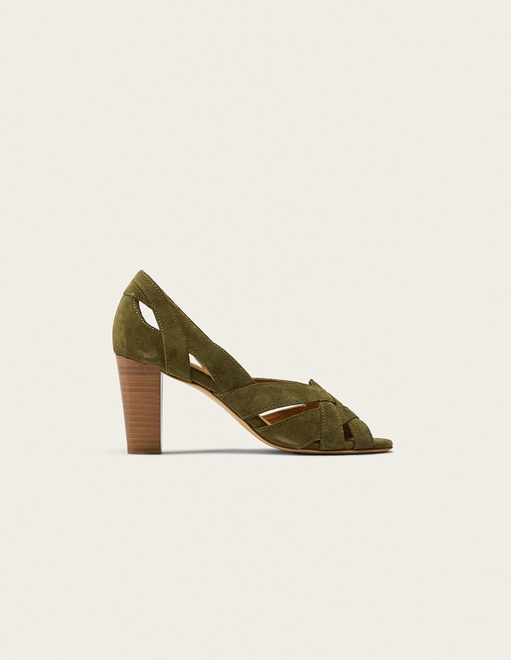 Clémentine H Heeled sandals - Khaki Suede