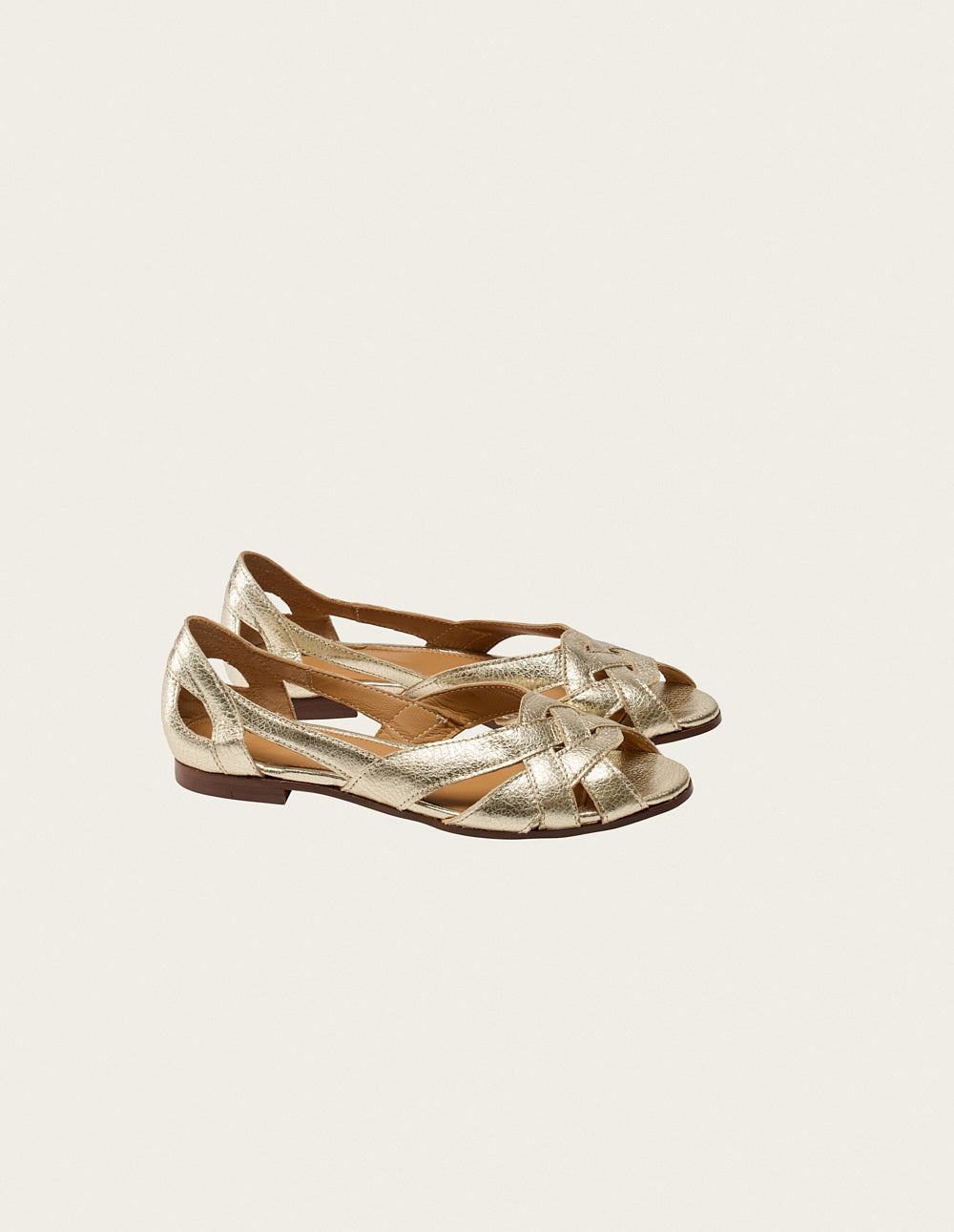 Clémentine Sandals - Champagne Grained Leather