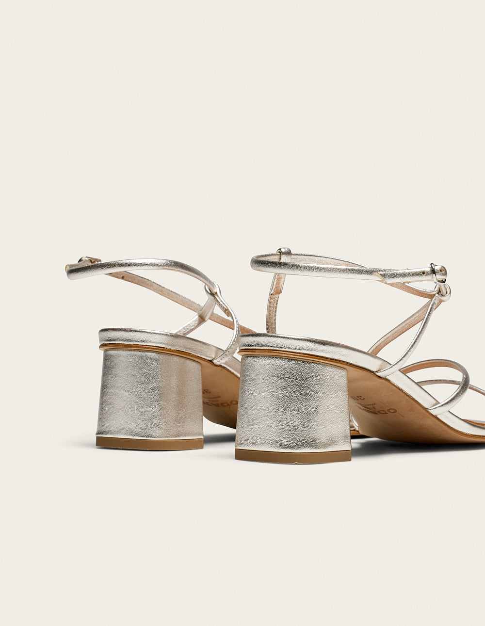 Cola Heeled sandals - Silver Pleated Leather