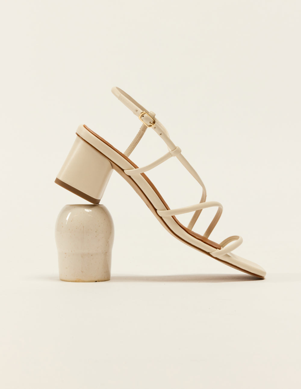 Cola Heeled sandals - Ecru Leather