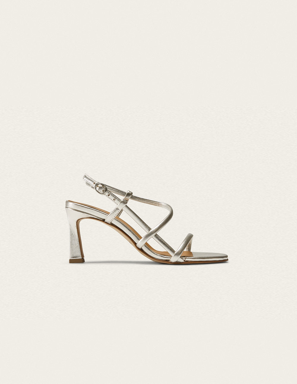 Colada Heeled sandals - Silver Pleated Leather