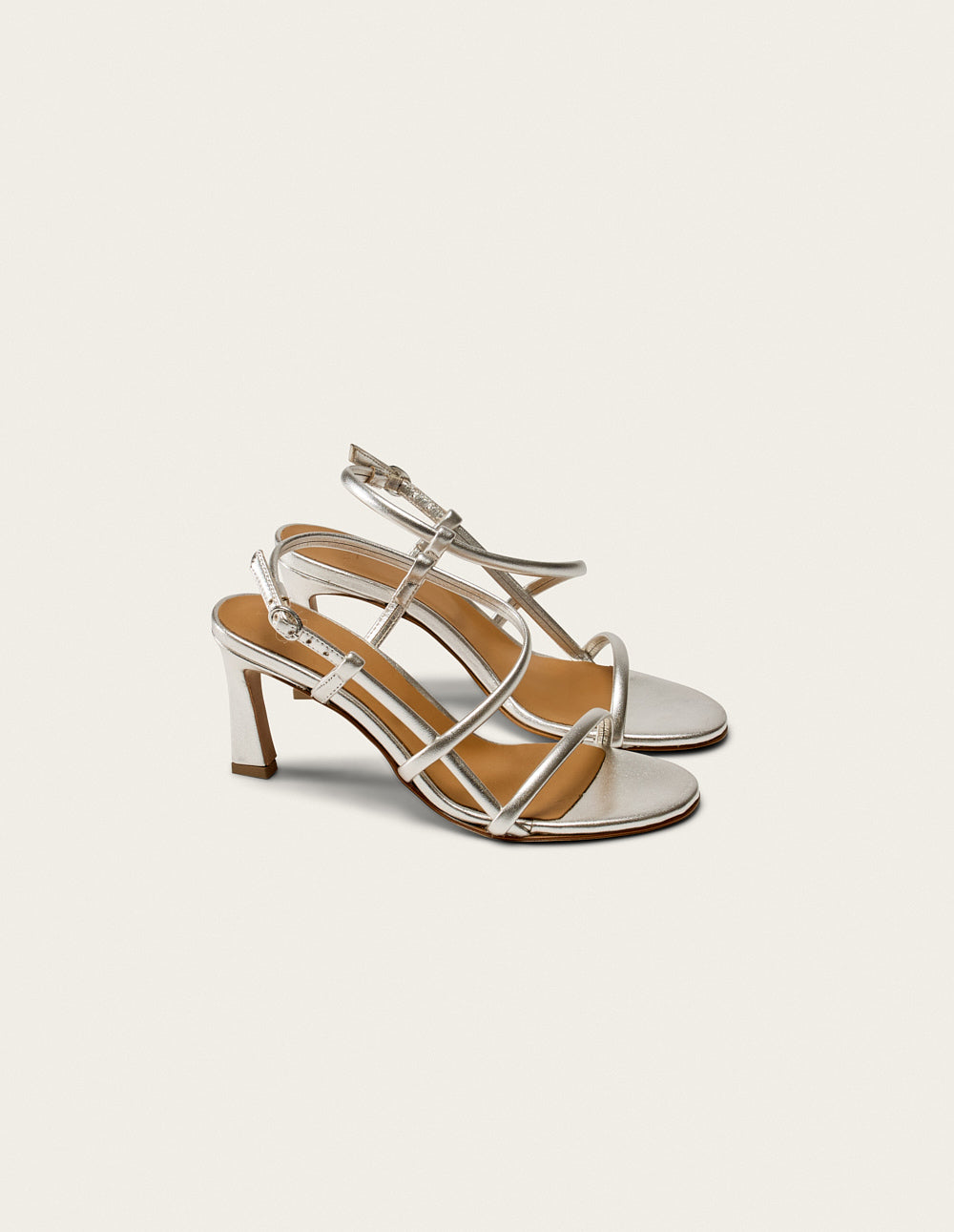 Colada Heeled sandals - Silver Pleated Leather