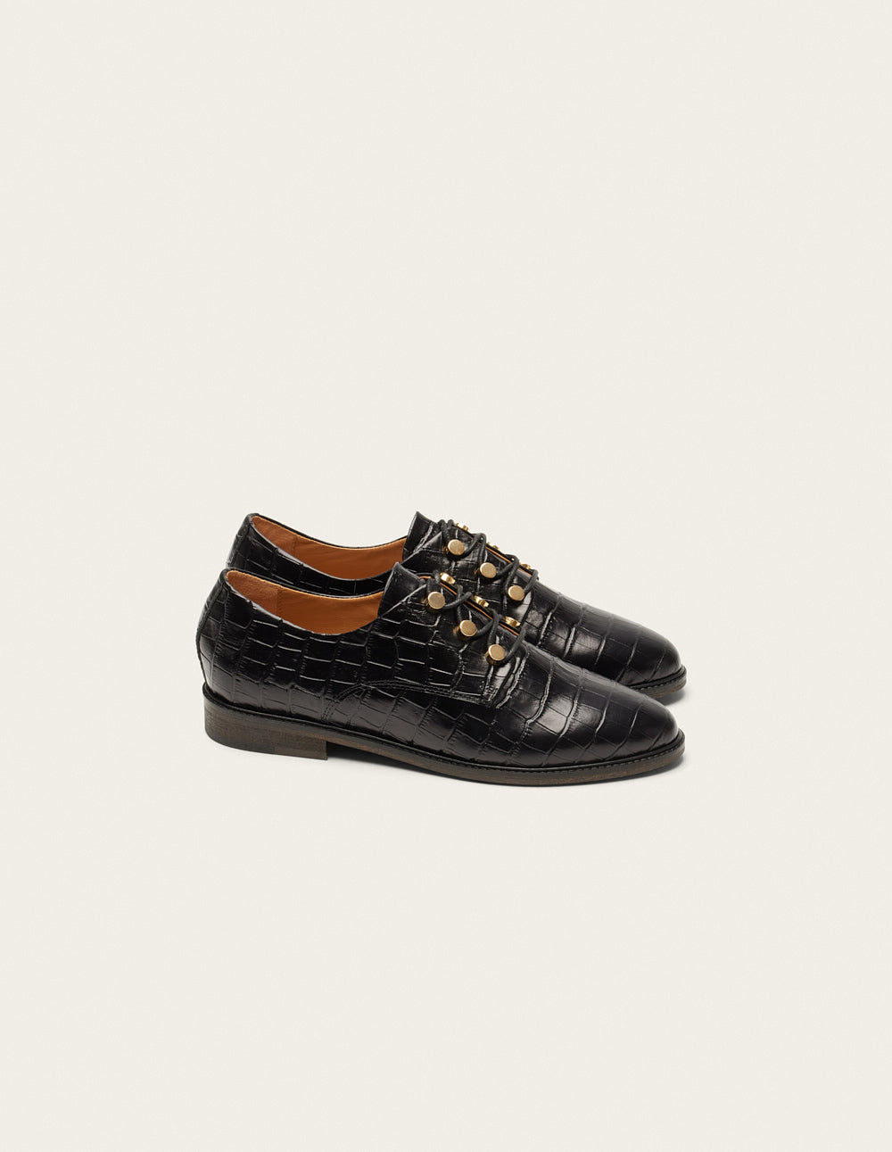 Derbies Denise - Black croco leather XL