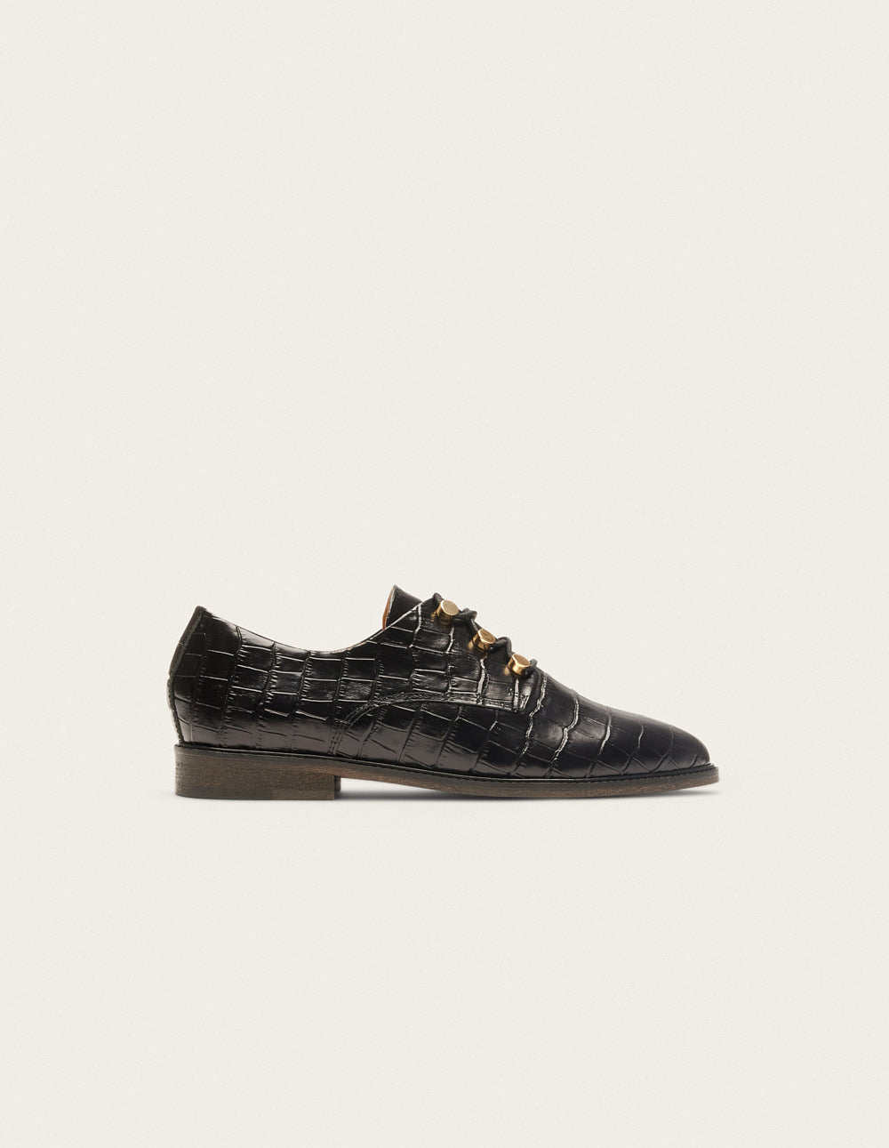 Derbies Denise - Black croco leather XL