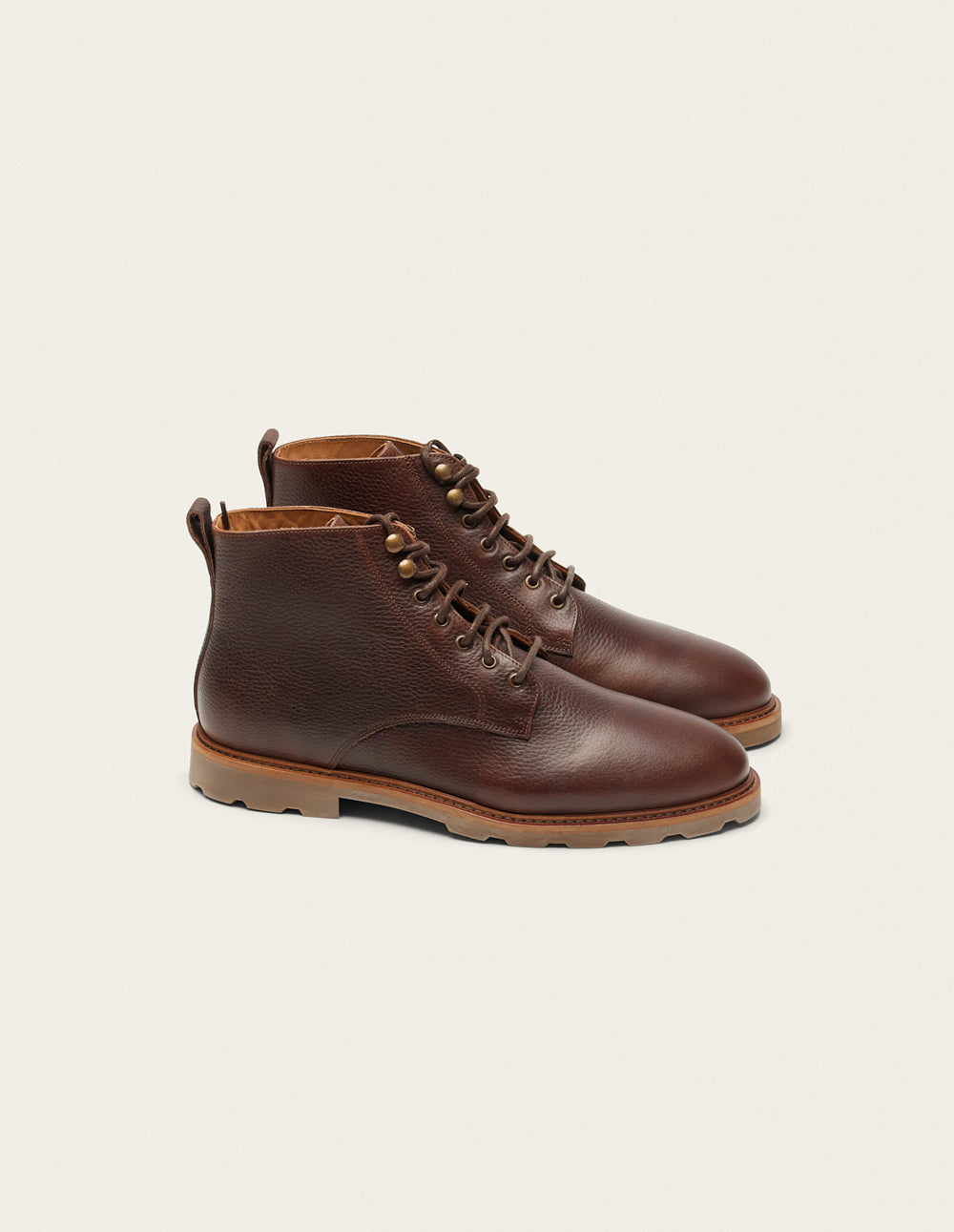 Low boots Eugène - Brown grained pull up leather