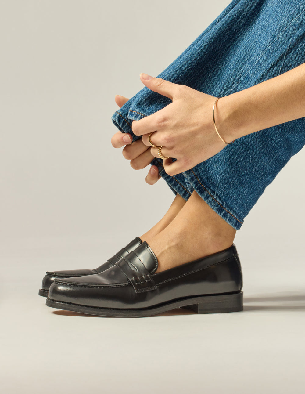 Loafers Fanny - Black box leather