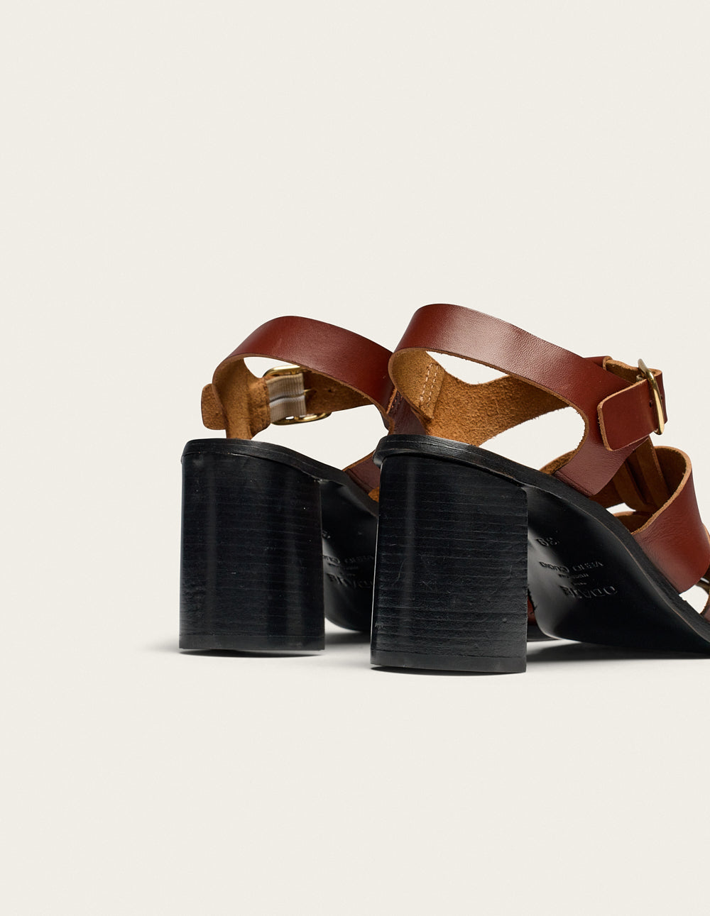 Flango Heeled sandals - Mahogany Leather