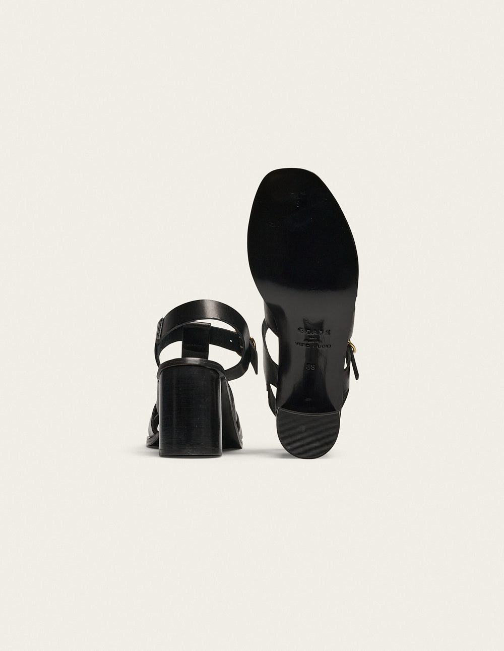 Flango Heeled sandals - Black Leather