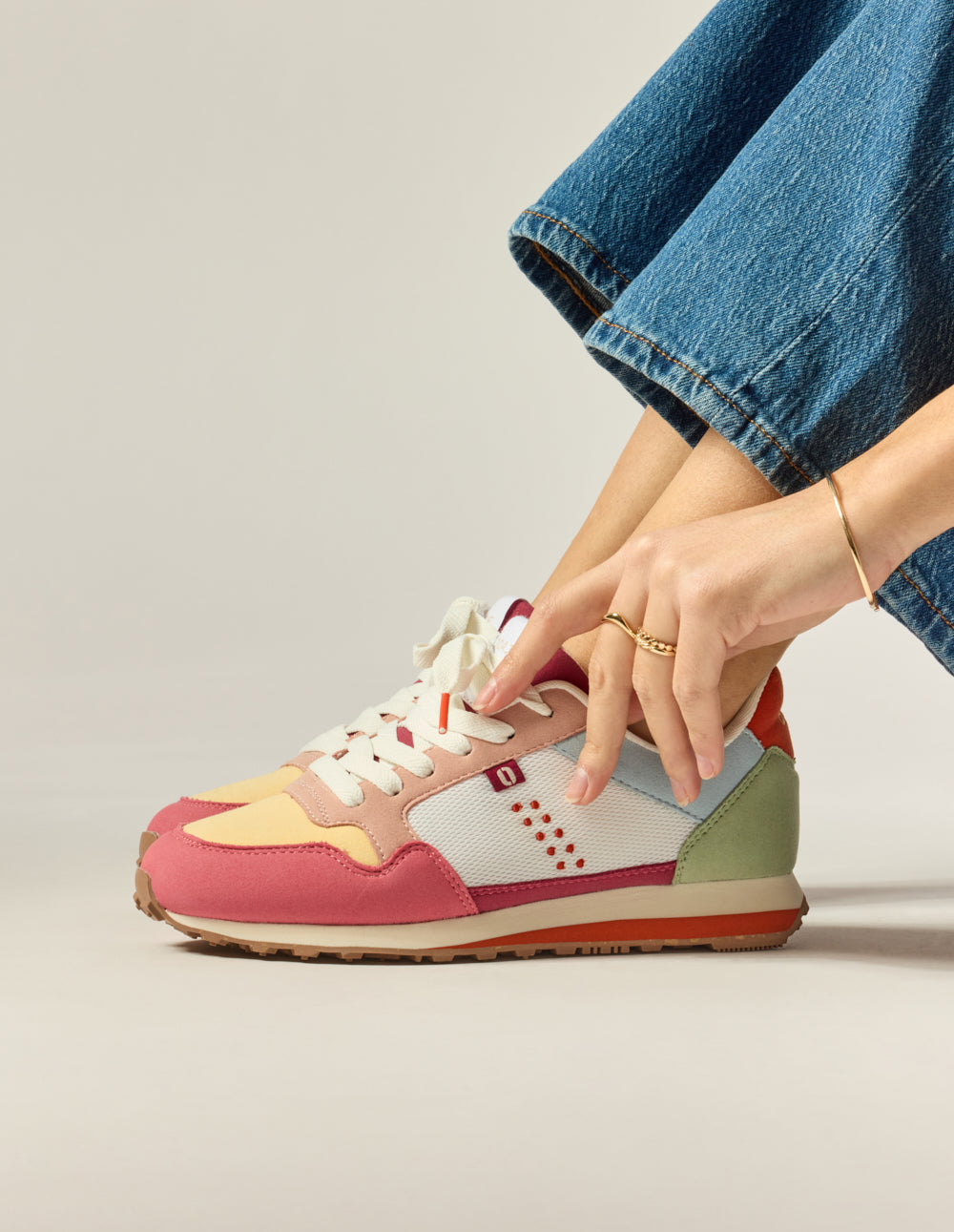 Gabrielle low-top trainers - Lime pink