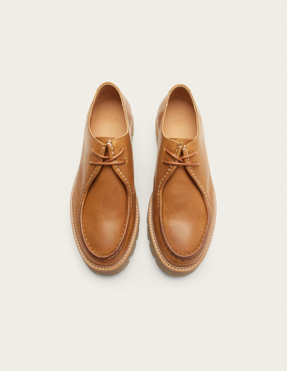 Derbies Gontran - Cognac pull-up