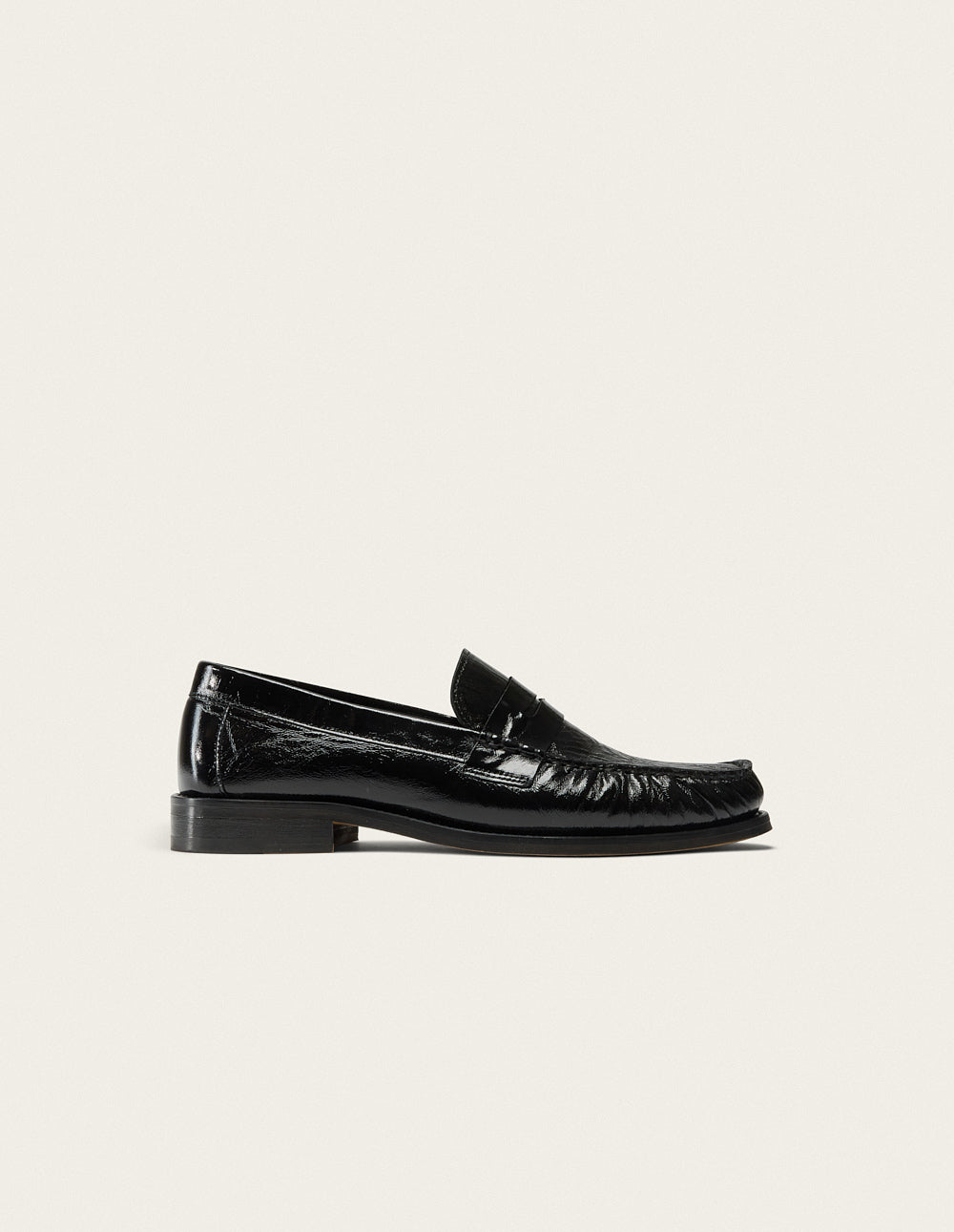 Mocassins Halley - Cuir plissé noir