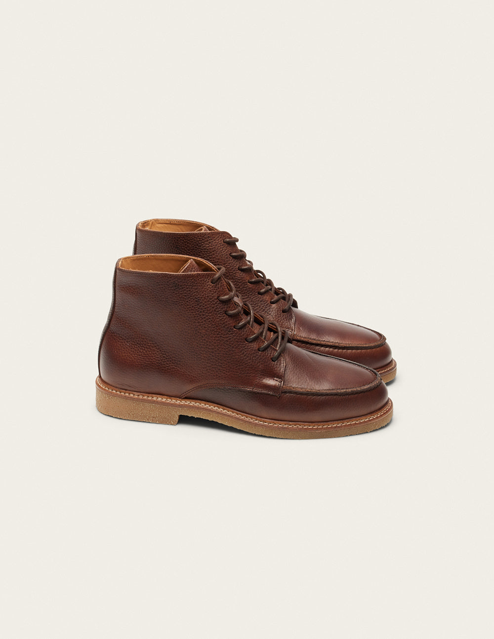 Boots Hugo - Brown grained pull-up leather