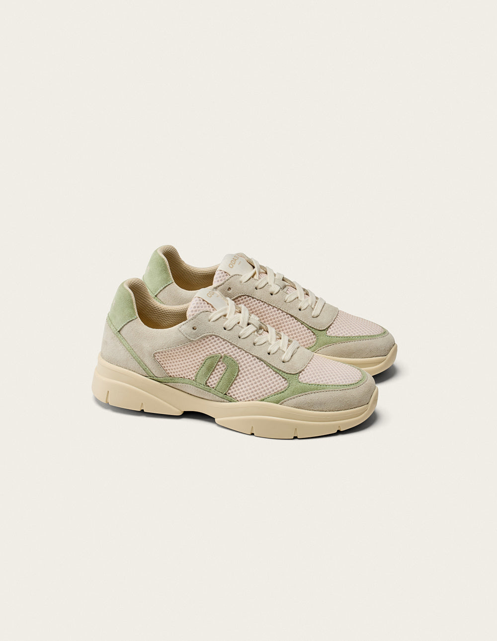 Larel low-top trainers - Ivory green