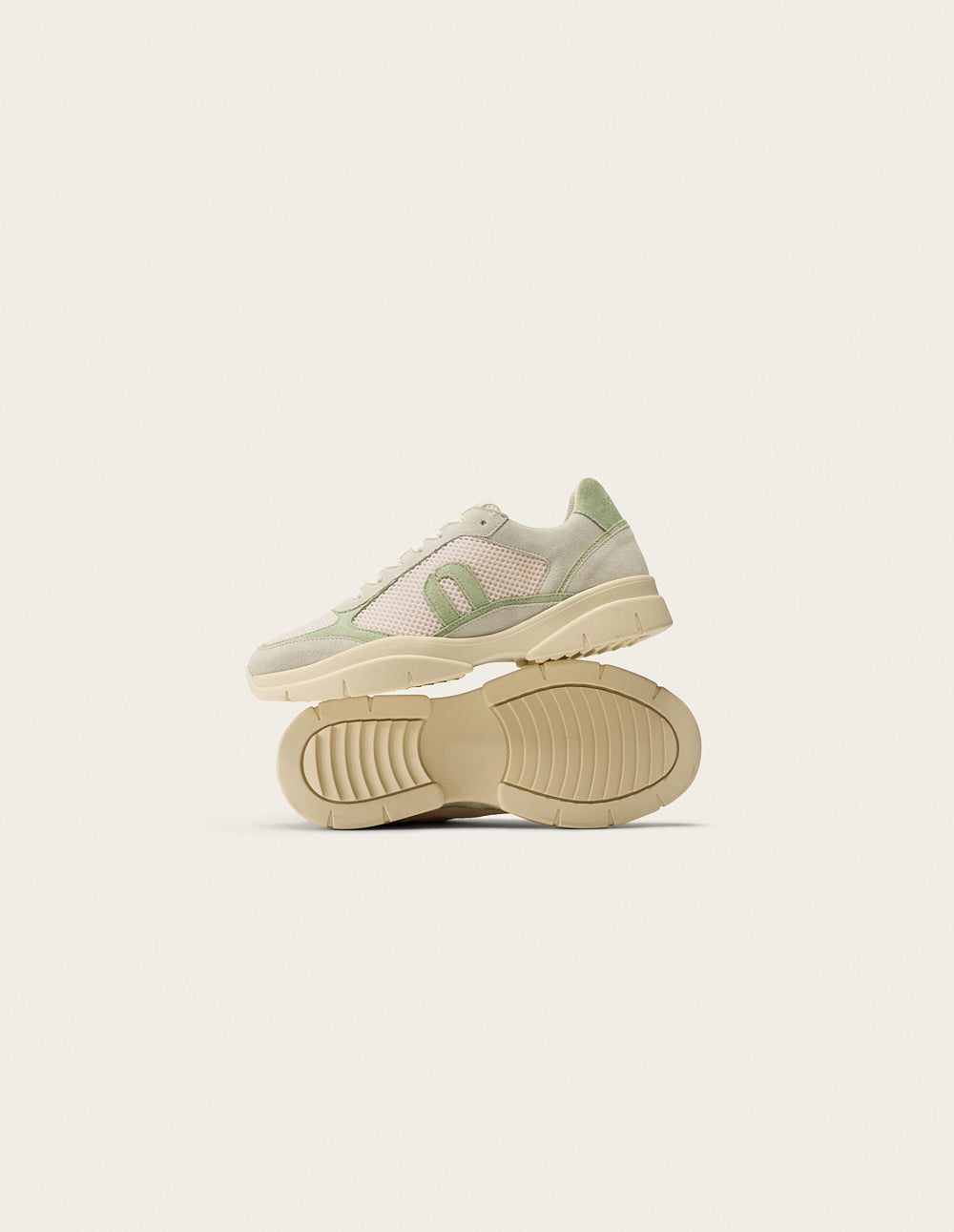 Larel low-top trainers - Ivory green