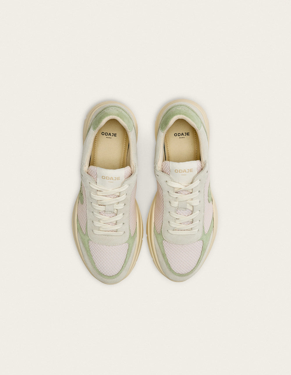 Larel low-top trainers - Ivory green