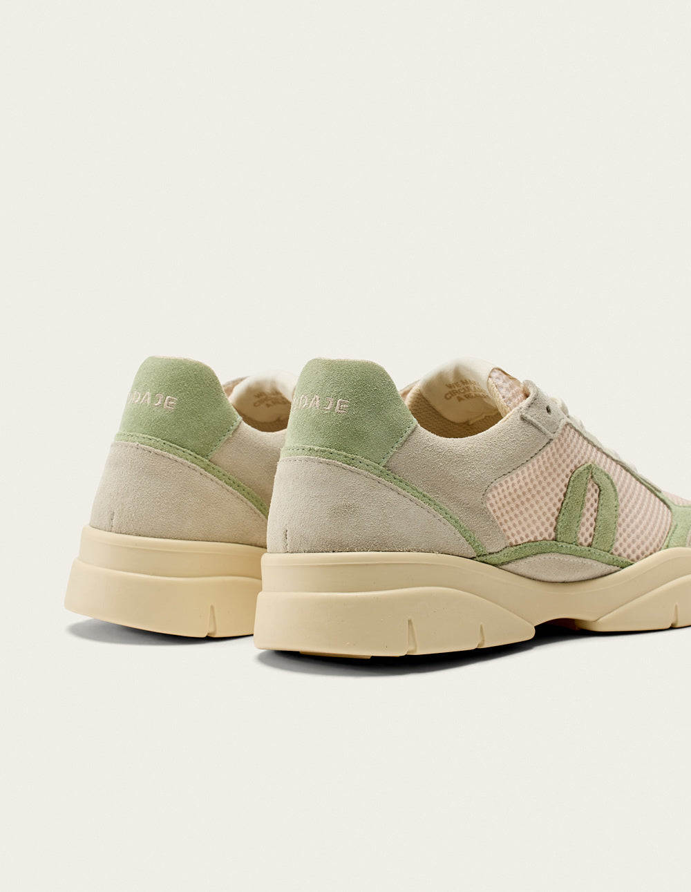 Larel low-top trainers - Ivory green