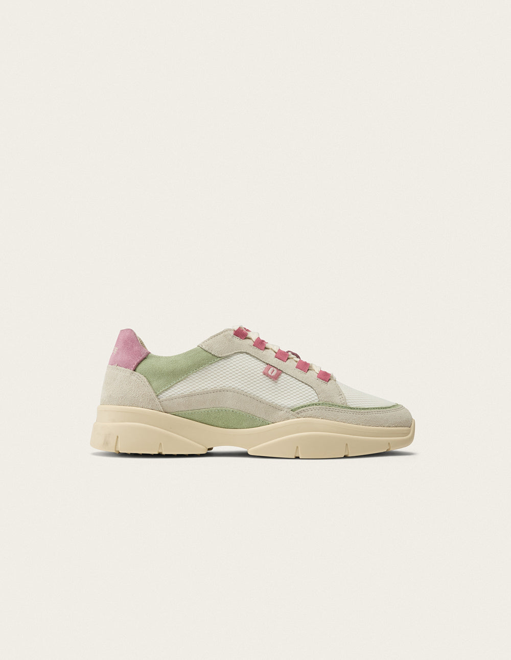 Laura low-top trainers - Ivory green