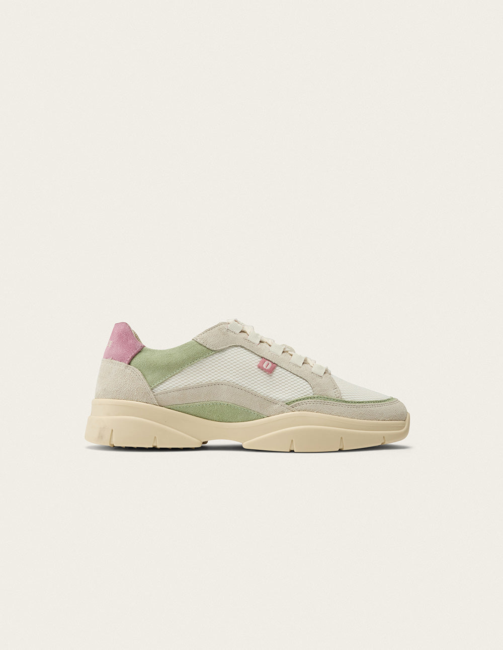 Laura low-top trainers - Ivory green