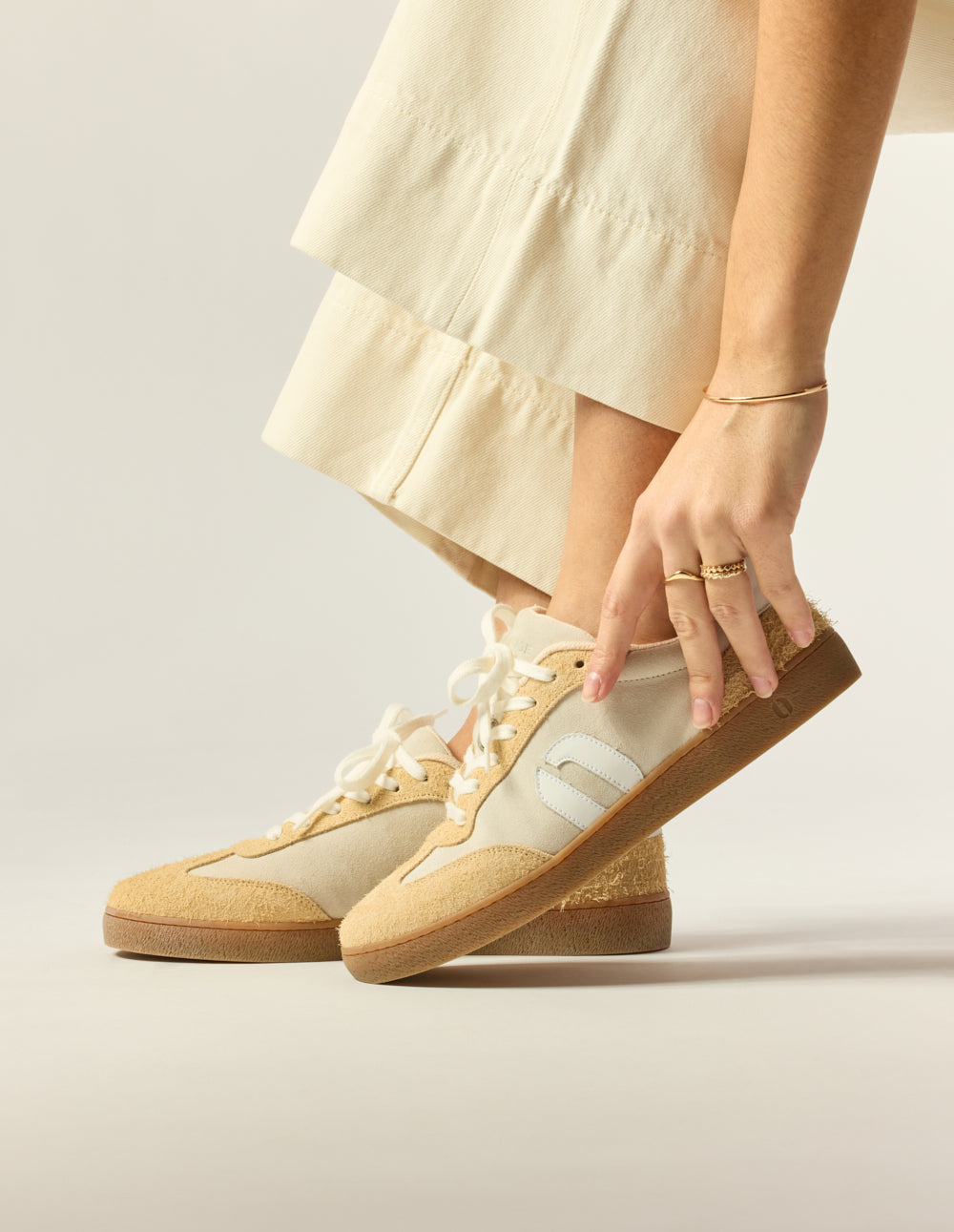 Lucia low-top trainers - Beige ivory white