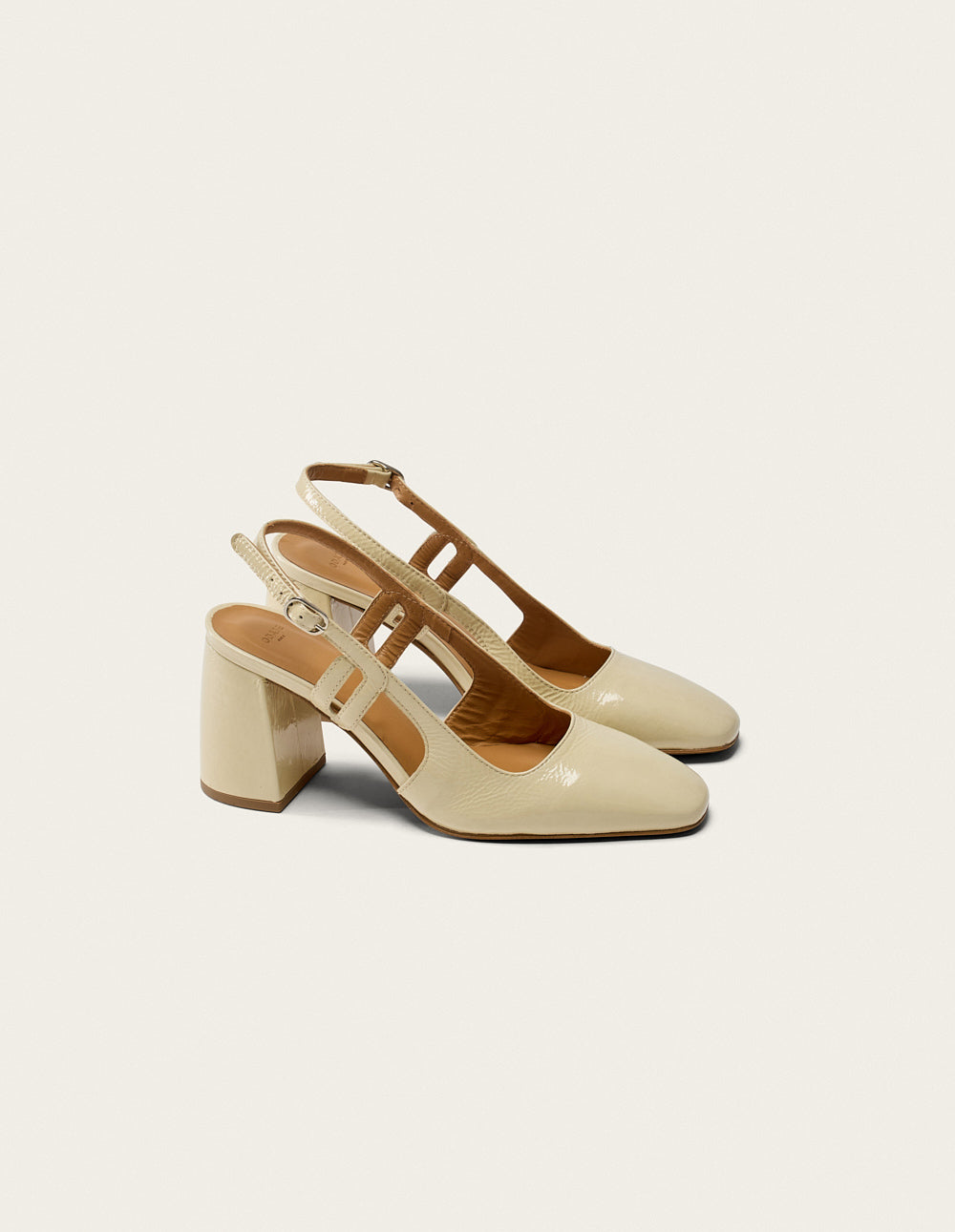 Marcie Pumps - Off-white Pleated Leather