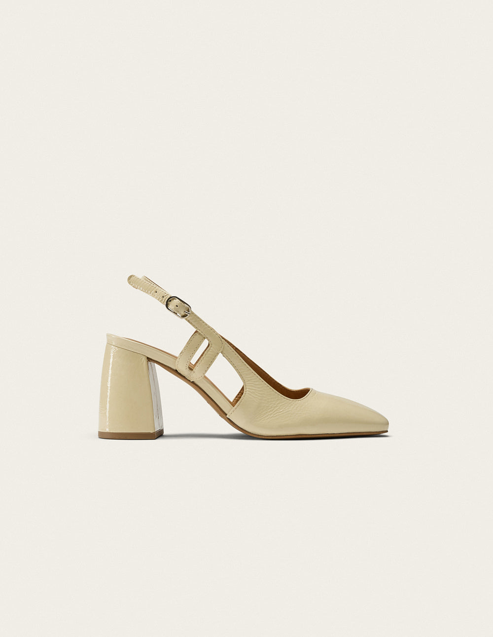 Marcie Pumps - Off-white Pleated Leather