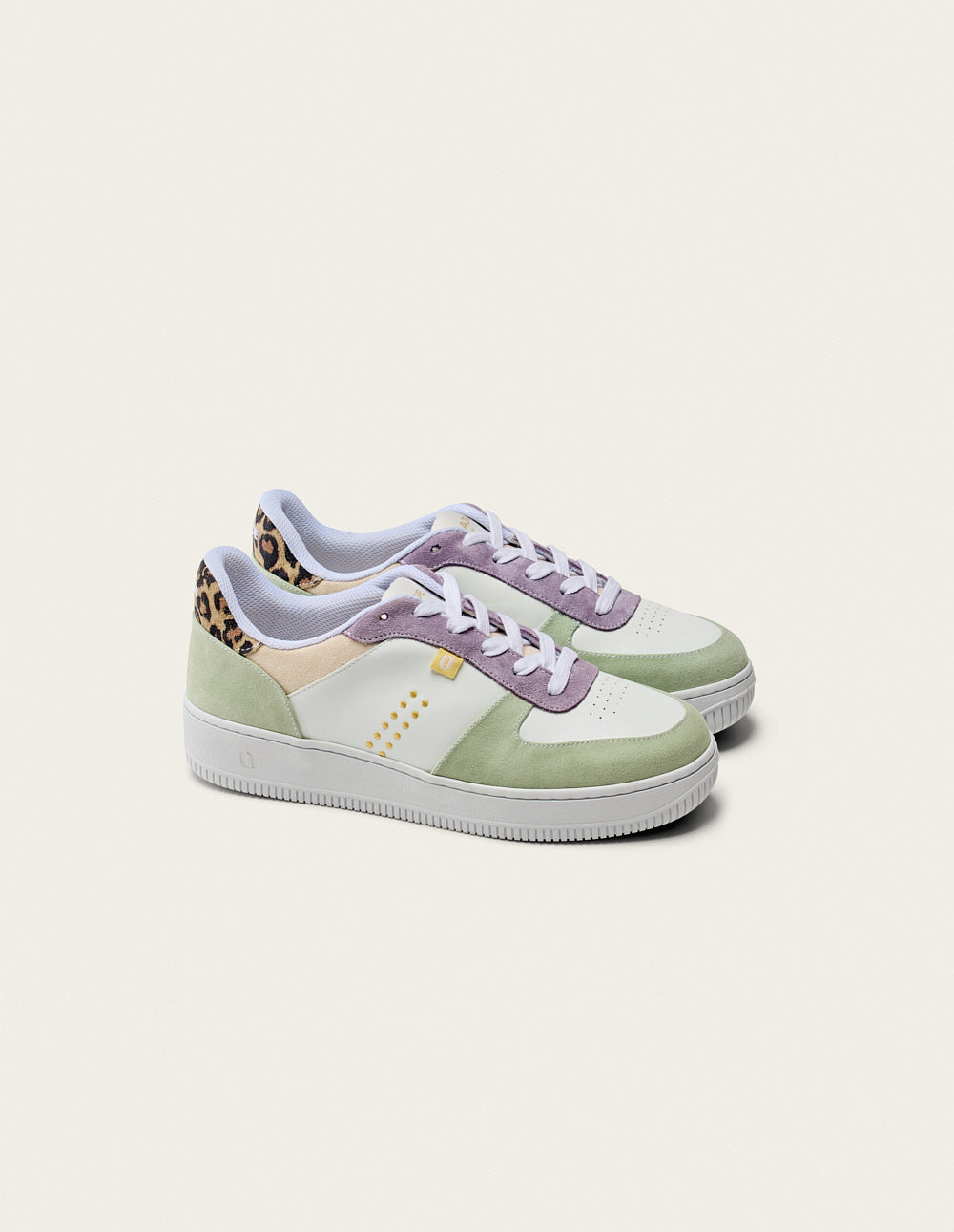 Maxence F low-top trainers - Green white lilac