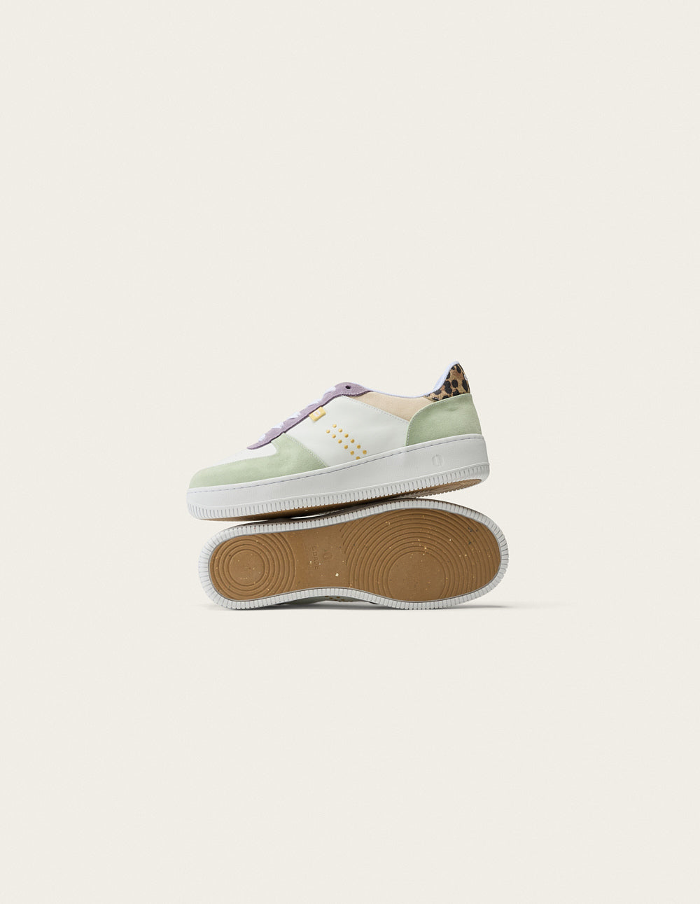 Maxence F low-top trainers - Green white lilac