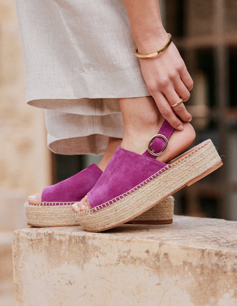 Maya Espadrilles - Magenta Suede