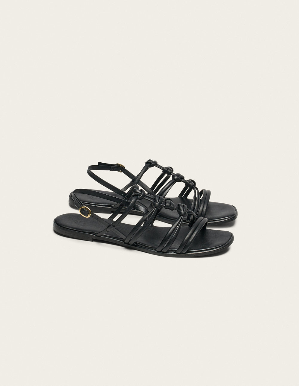 Naen Sandals - Black Leather