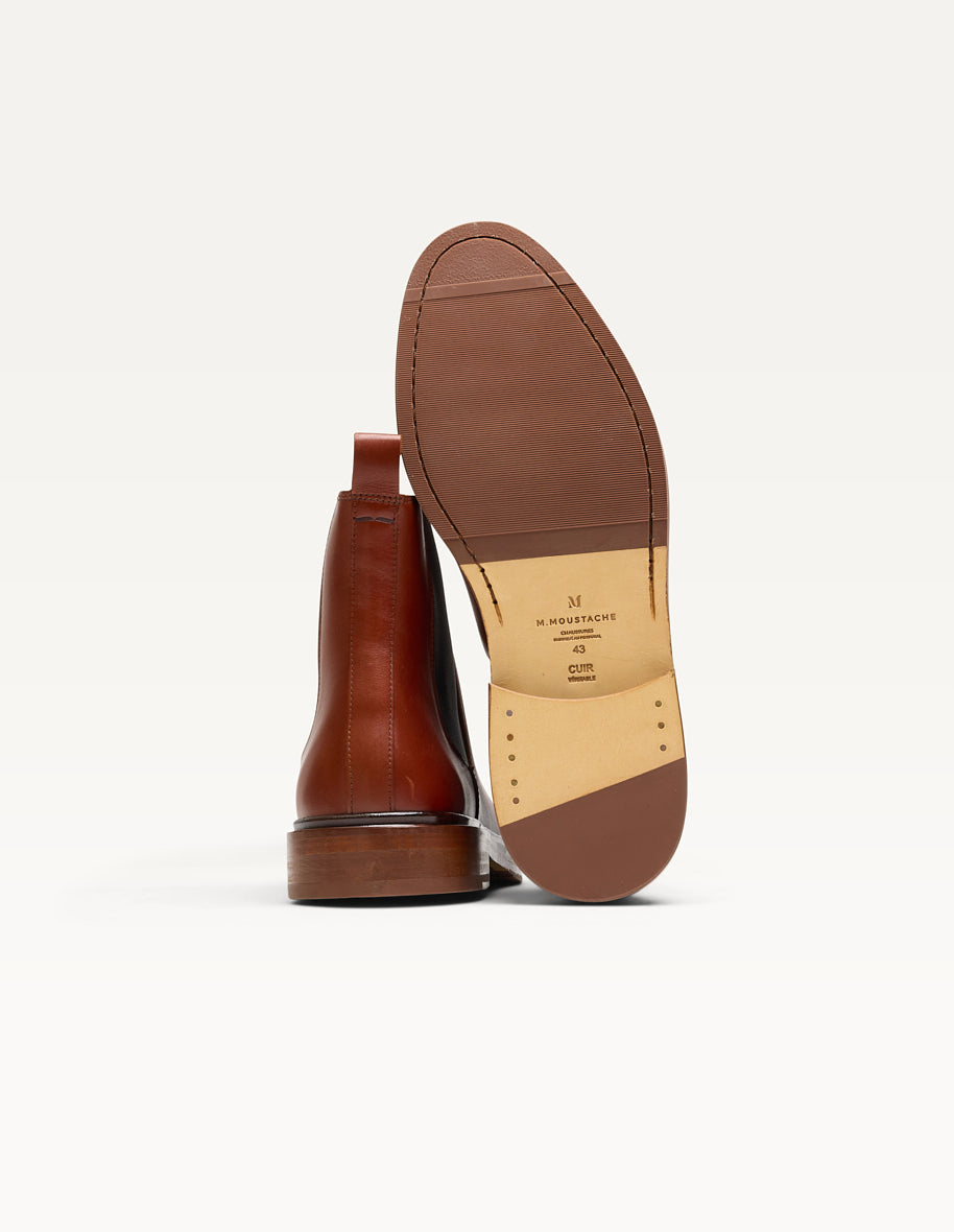 Bottines Nicolas - Cuir cognac