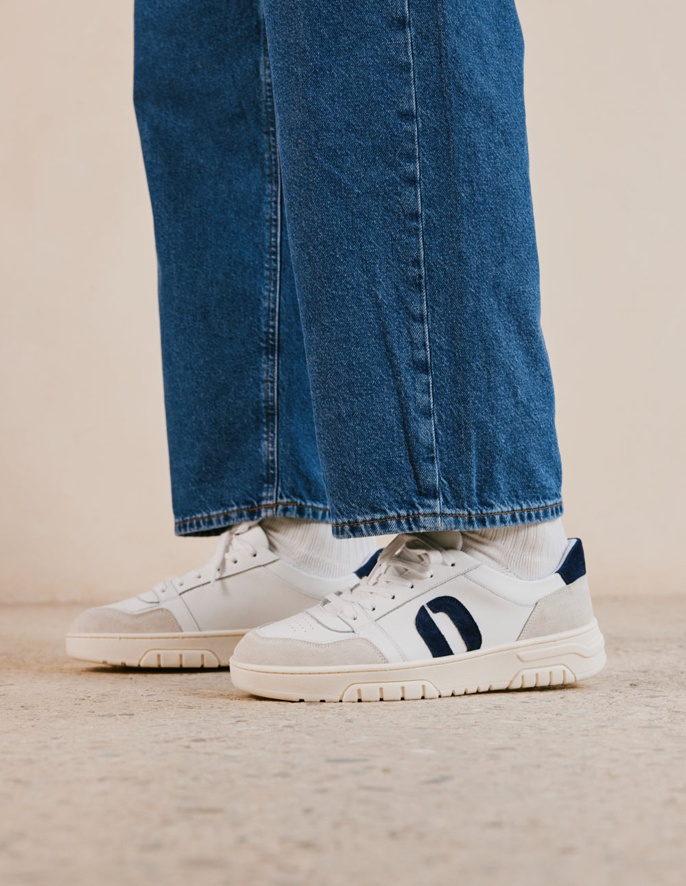 Nino low-top trainers - White navy