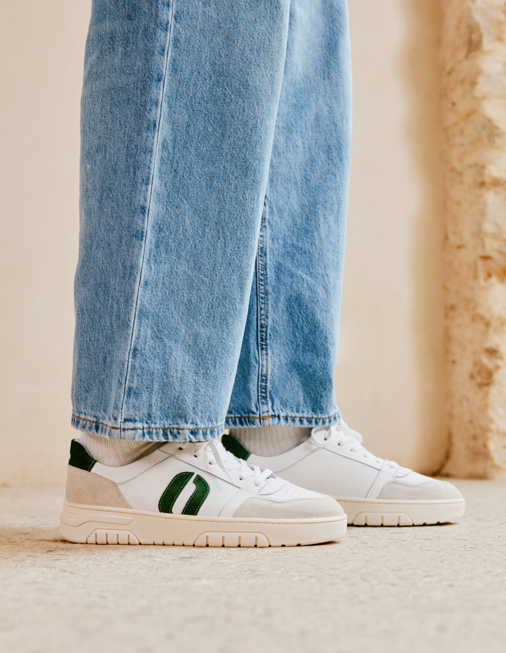 Nino low-top trainers - White green