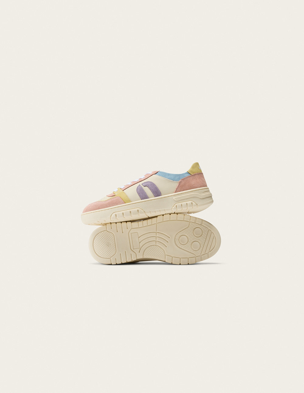 Nora low-top trainers - Nude yellow white