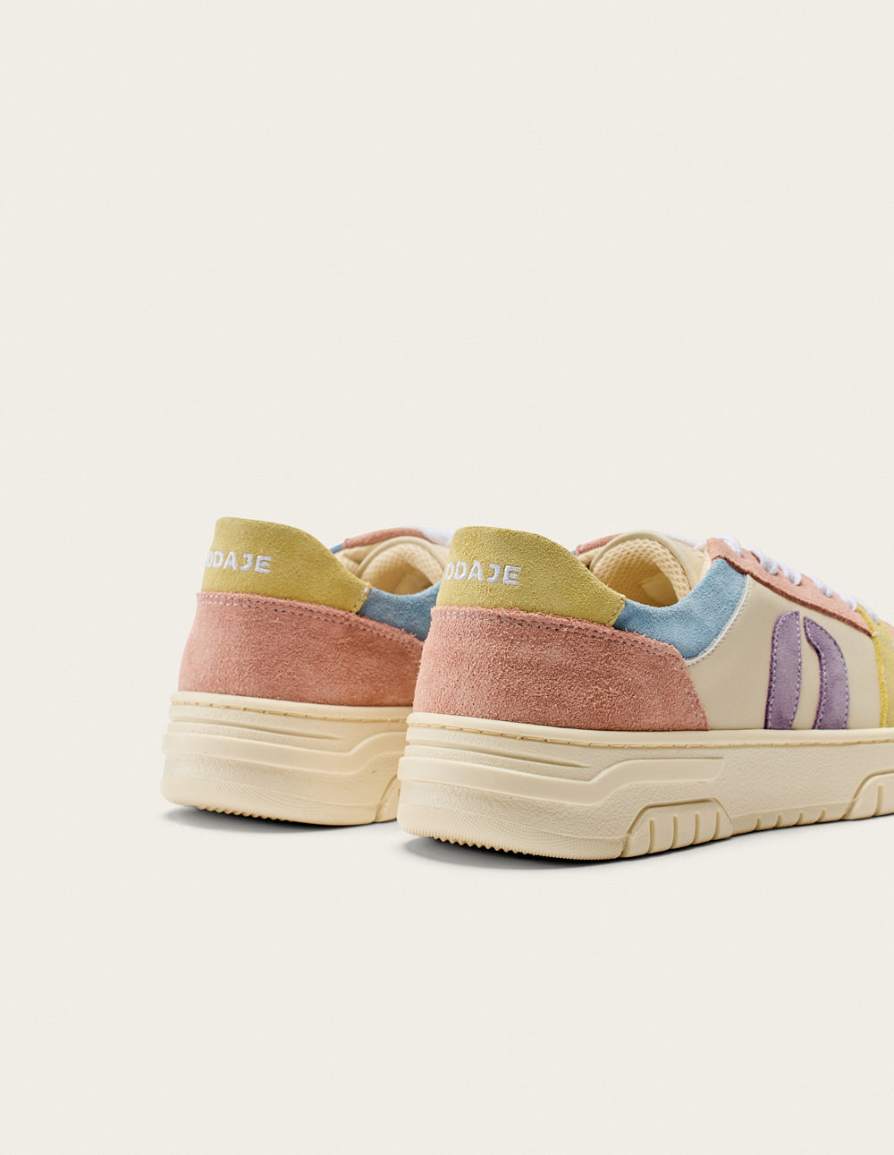 Nora low-top trainers - Nude yellow white