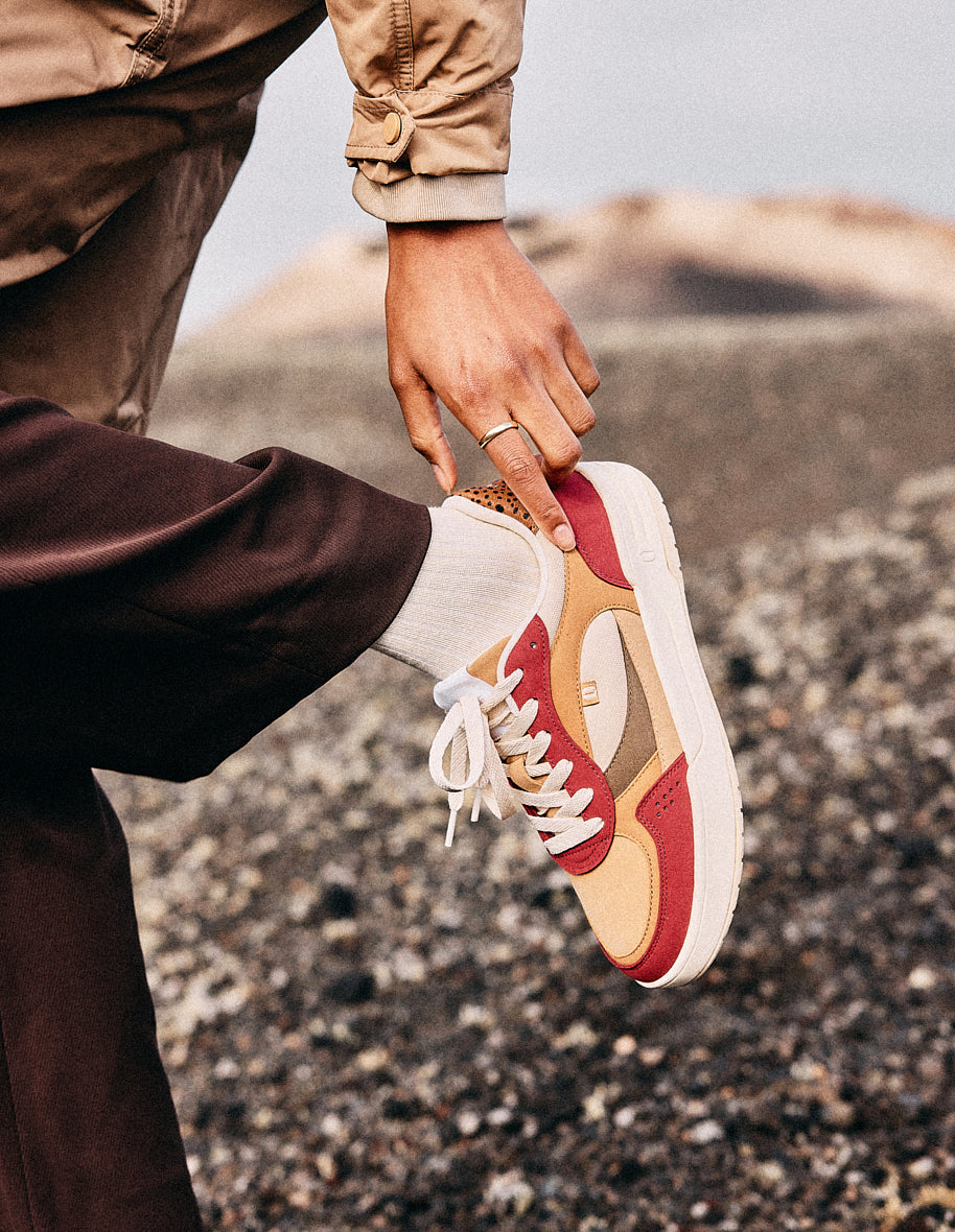 Low-top sneakers Axelle - Burgundy amber beige