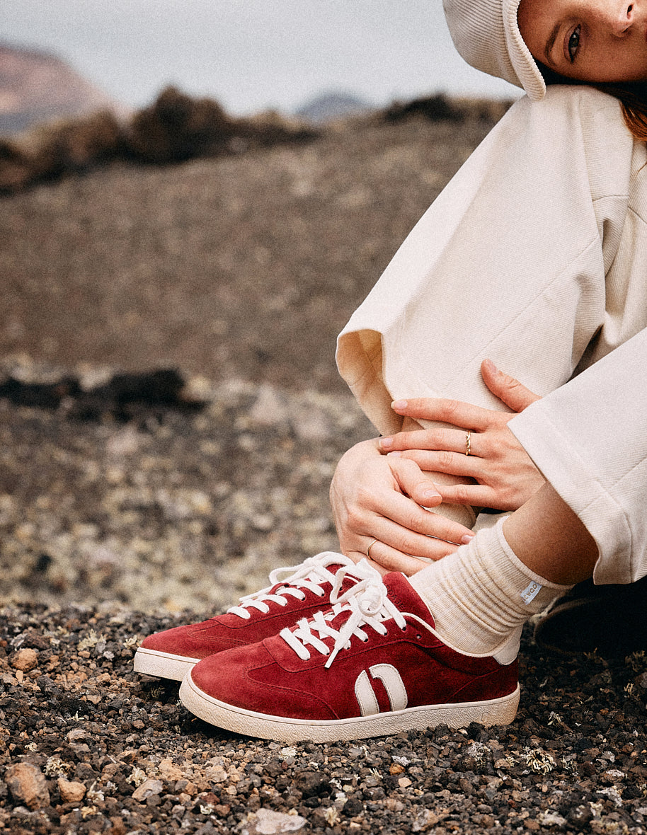 Low-top sneakers Lucia - Burgundy ecru