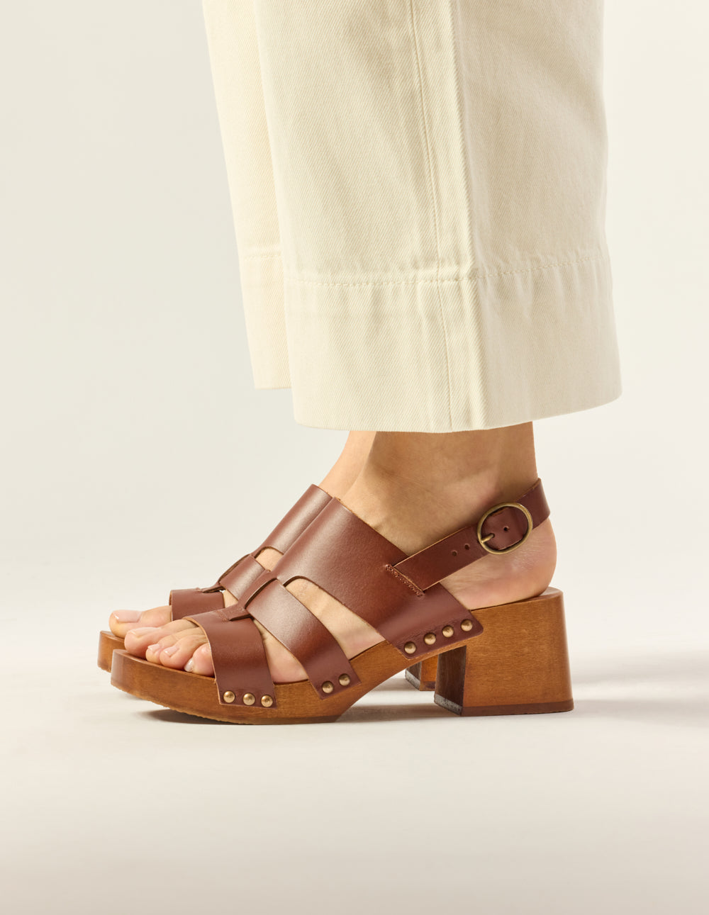 Opunti Heel Sandals - Cognac Leather