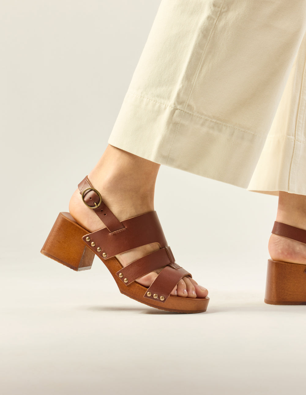 Opunti Heel Sandals - Cognac Leather