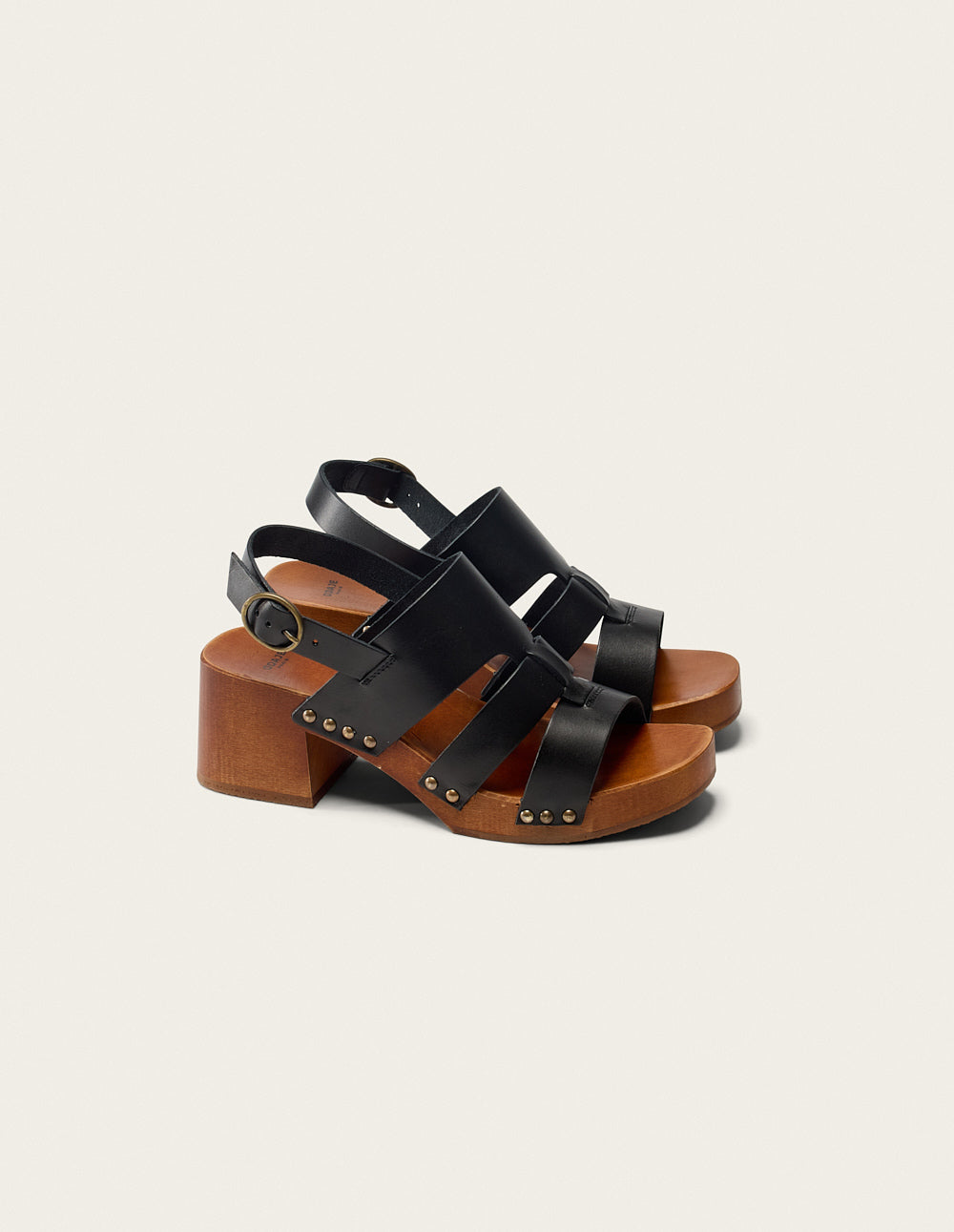 Opunti Heel Sandals - Black Leather