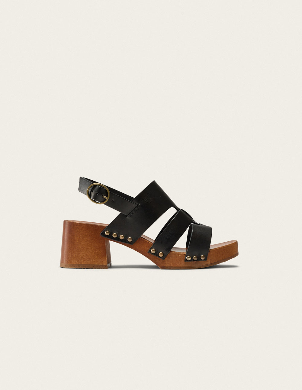 Opunti Heel Sandals - Black Leather