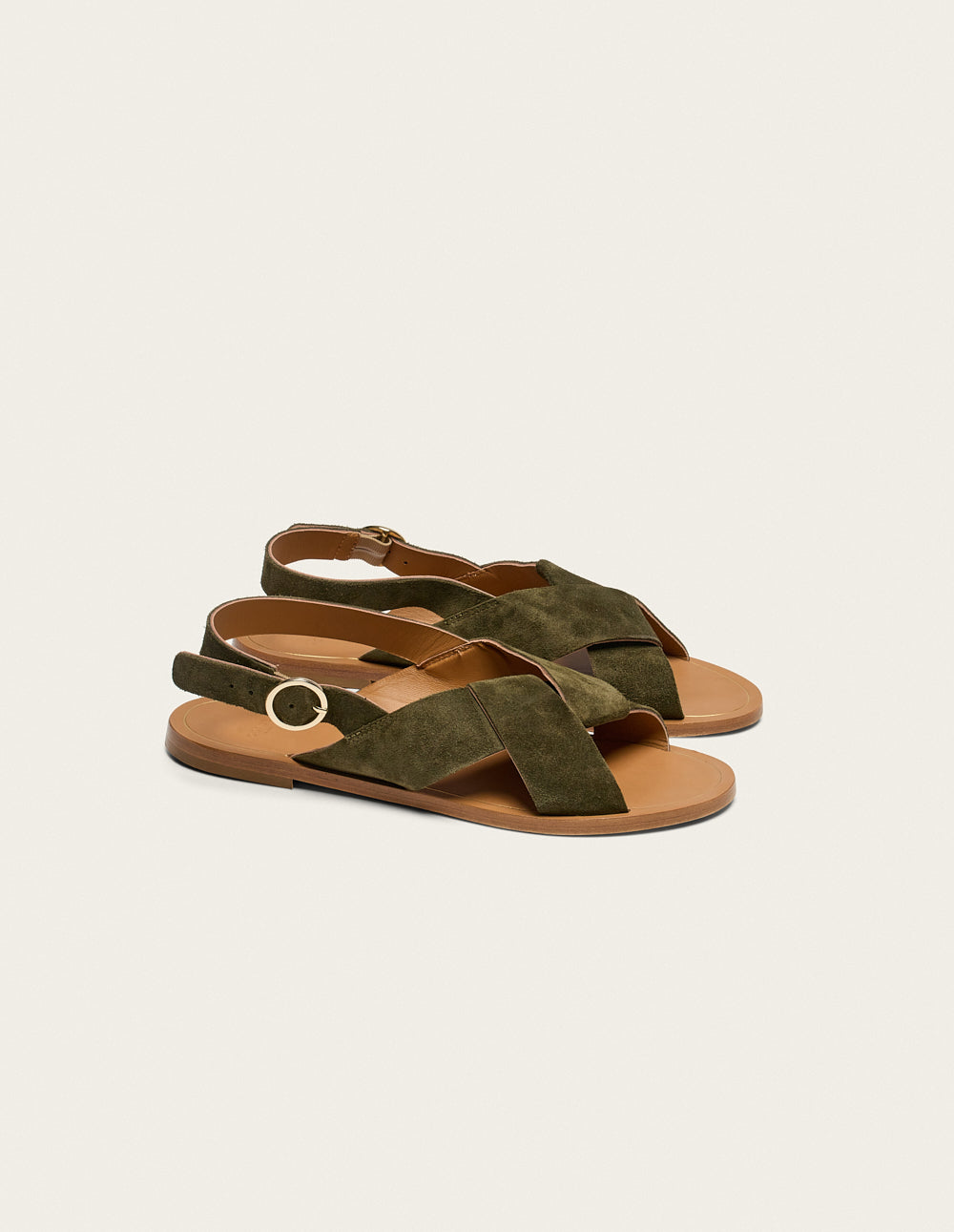 Paloma Sandals - Khaki Suede