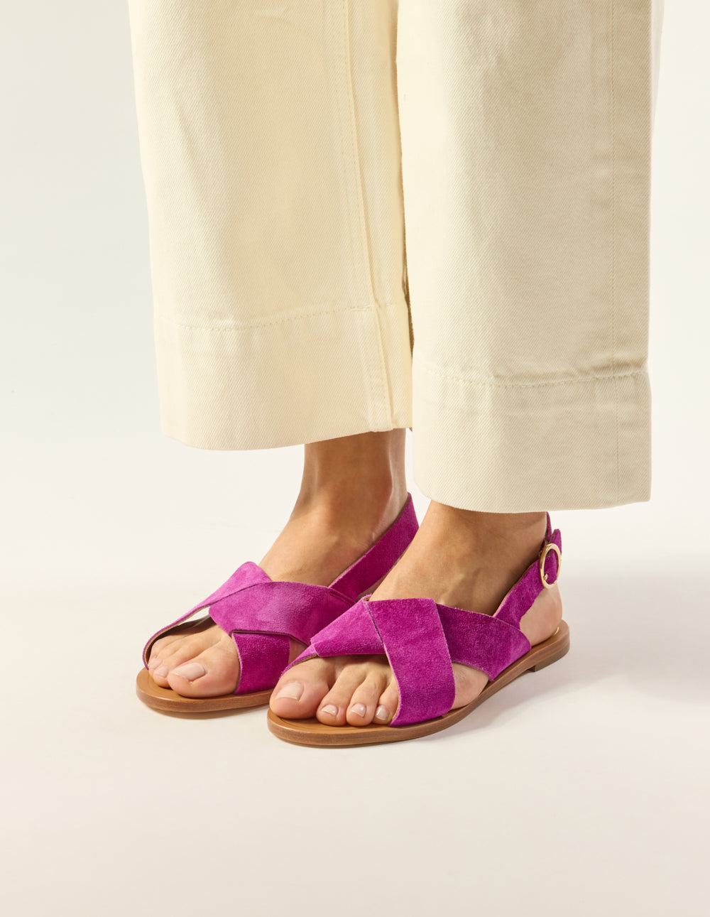 Paloma Sandals - Magenta Suede