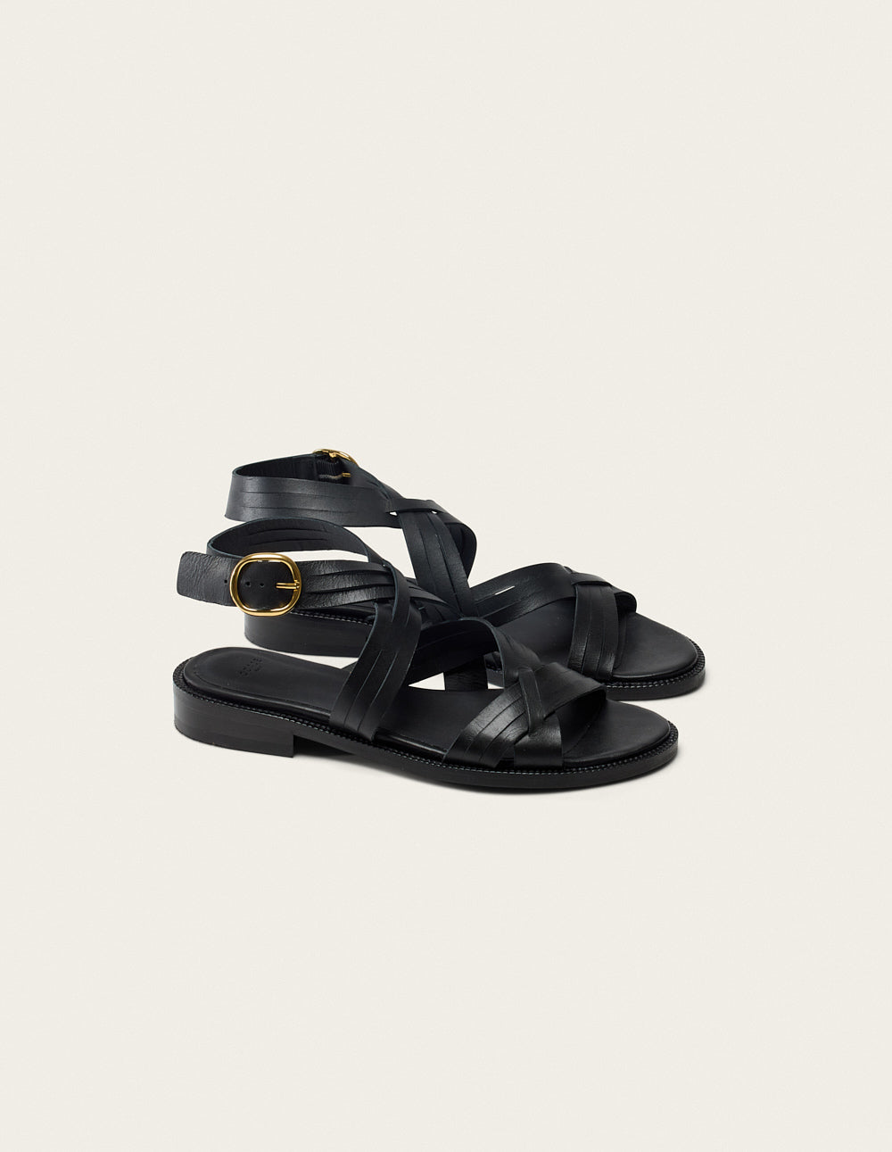 Pinti Sandals - Black Leather