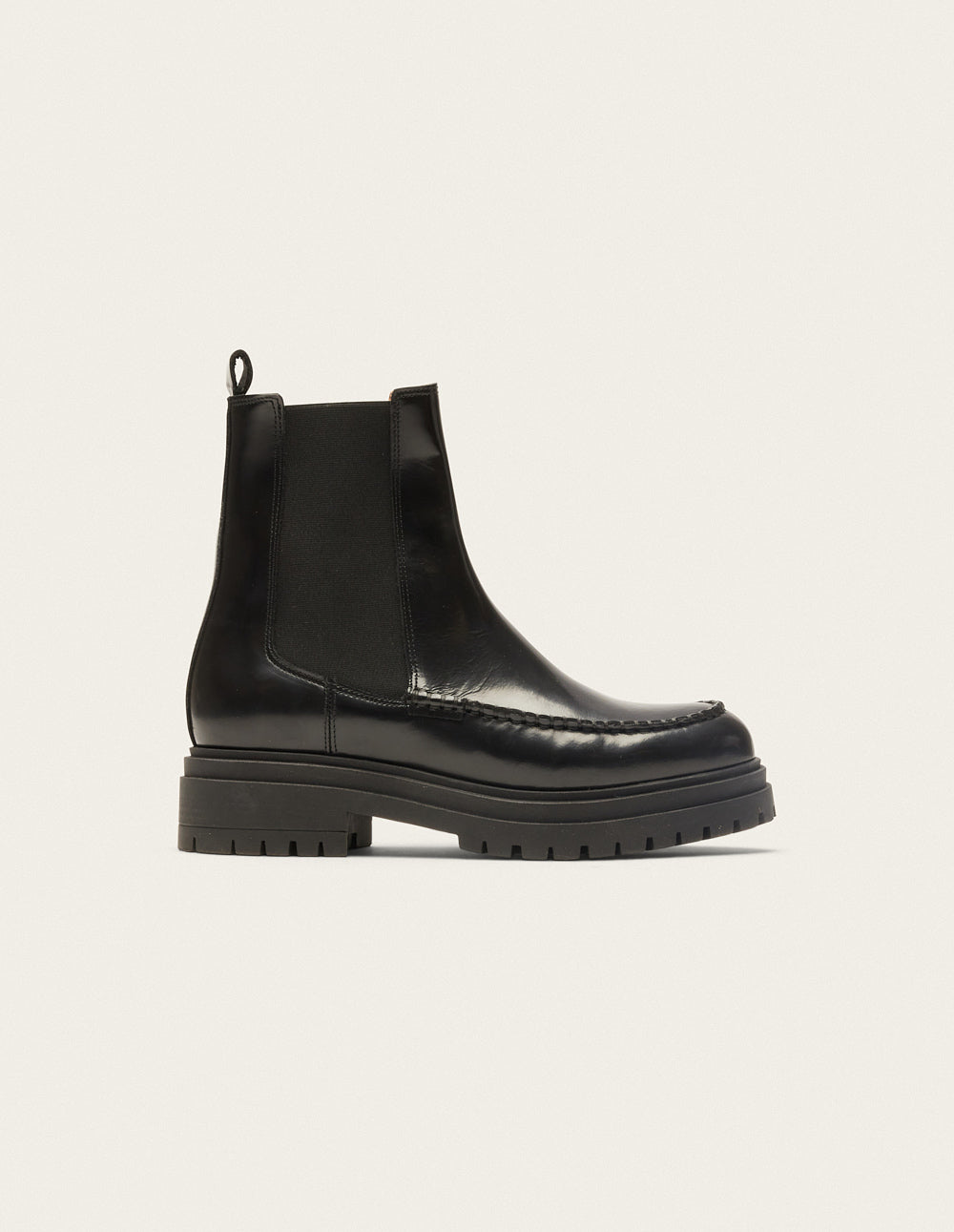 Boots Prune - Black box leather