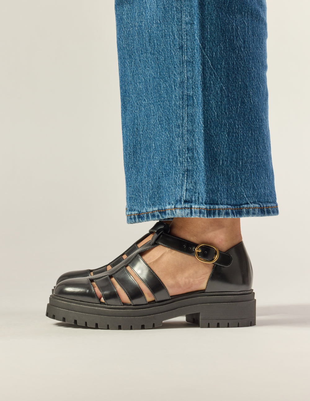 Sandals Rosalia - Black box leather