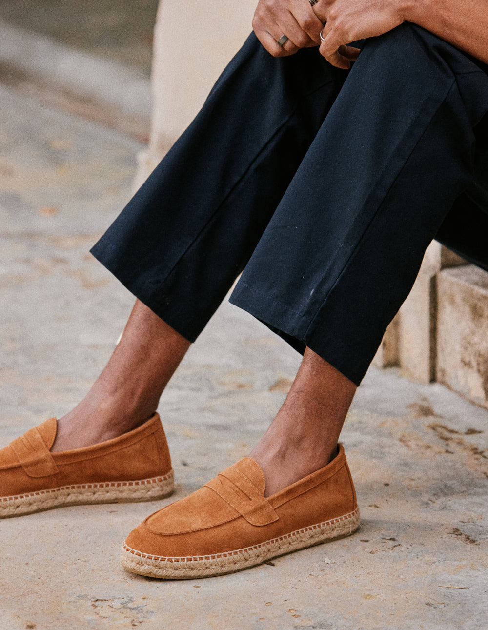 Espadrilles Roméo - Suède cognac