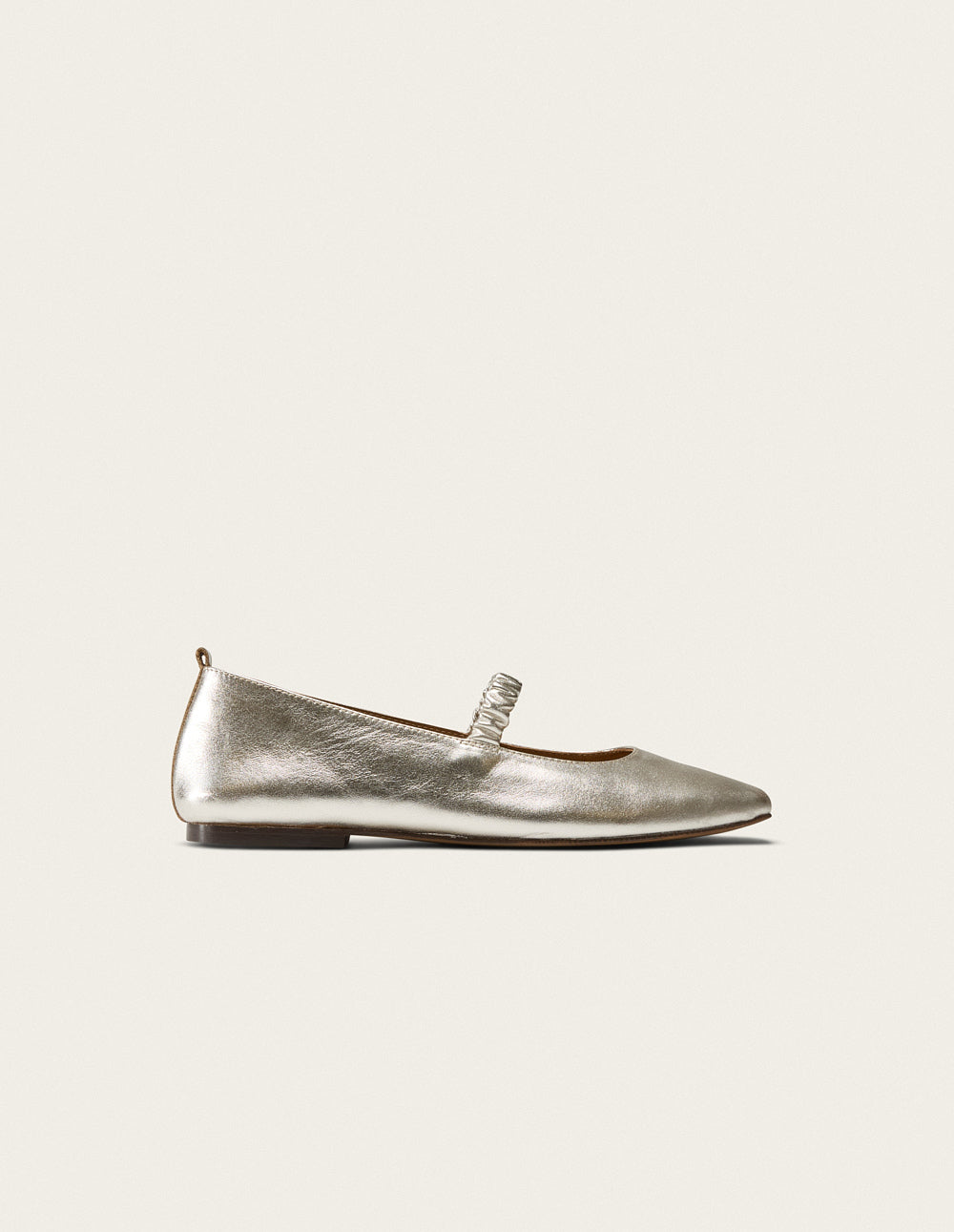 Serra Ballerinas - Silver Pleated Leather