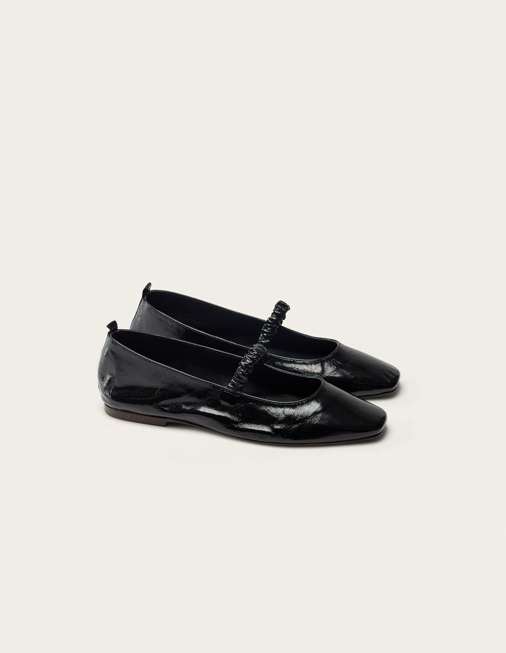 Ballerines Serra - Cuir plissé noir